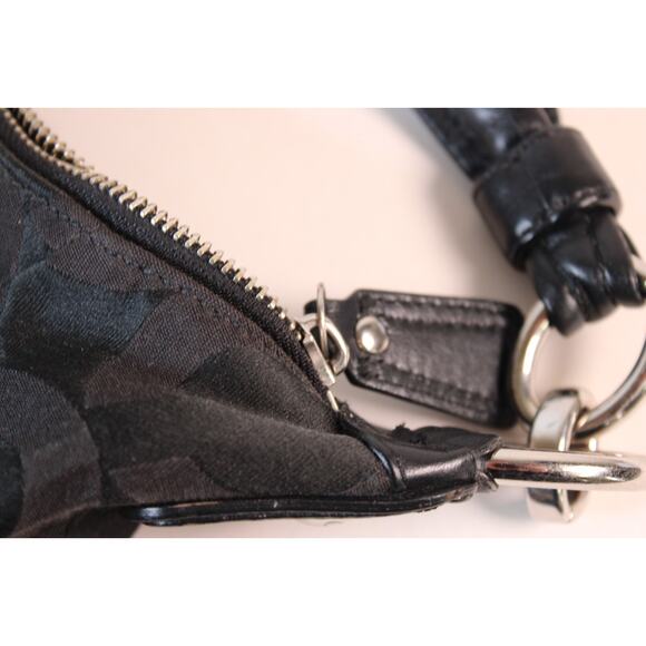 Coach Signature C Purse Brown Jacquard Hobo Bag Blue Lining 14.5 x 10.5 x 1.5 - Picture 6 of 11